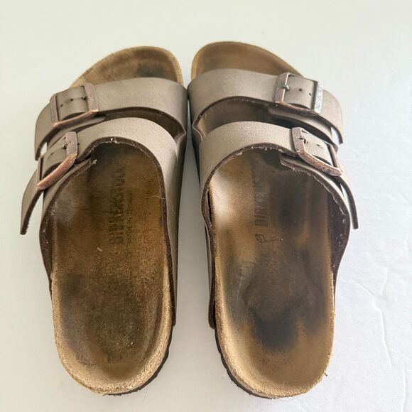 Birkenstock Arizona Stone Birkibuc MISMATCH Sandals Pair Regular Right 9 Left 8 - Picture 4 of 6